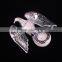 Womens Blue Yellow Oil Drop Eagle White Pearl Bead Elegant Fashion Breastpin Brooch Pin