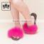 Modern design hot selling kids fox fur pvc slide sandals girls real pink fur slipper