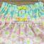 Latest wholesale children's boutique clothing girls ruffle raglan flower shorts