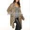 SJ459-02 Big Big Collar Knit Rabbit Fur Jacket Hand Knit Furs Jacket