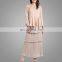 2017 Peplum Modern Baju Kurung Pleated Skirt Satin Baju Suits Muslim Women Clothing