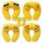Personalized cheap stuffed plush u shape neck pillow case fashion custom funny emoji memory foam neck pillow