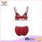 Wholesale cheap red sexy ladies basic bra & panty underwear set