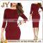 Peplum Dress Half Sleeve Bodycon Elegant Midi Spring Wrap Pencil Moulante Casual Dresses