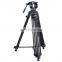 PULUZ 3 in 1 (Tripod + Bowl Adapter + Black Fluid Drag Head) Heavy Duty Video Camcorder Aluminum Alloy Tripod Mount Kit for DSLR