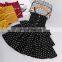 children's girls red yellow black dot print dress