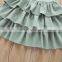 Summer European and American children's girls' trendy fan solid color chiffon sleeveless dress children's skirt
