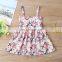 A0145# Summer Girls Dress 2020 Cotton Print Flowers Sleeves Backless Kids Clothes Dress