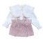 Children's suit sweet girl long sleeve shirt short skirt two-piece suit