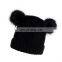 Kids Girls Boys Winter Pompom Knit Ski Beanie Hat Thermal Knitted Lined Faux Fur Ball Pom Pom Hats