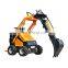 Small digging machine wheel type mini excavator price