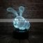 Animal Lamp 3D LED Night Light Lovely Cartoon Rabbit Multicolor Change Table Home Child Bedroom Decor Kids Birthday Gift