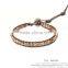 Elegant women orange natural stone bracelet handmade colored XE09-0089