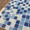 Mix Blue hot melted Glass swimming pool tiles mosaic