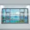 Customised aluminum frames thermal break casement windows with mosquito net design for house