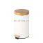 Entry-level basic 3L 5L 12L 20L 30L stainless steel round pedal bin bamboo lid soft close inner bucket home bathroom kitchen