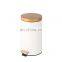 Entry-level basic 3L 5L 12L 20L 30L stainless steel round pedal bin bamboo lid soft close inner bucket home bathroom kitchen