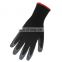 13guage black work gloves latex coated work gloves crinkle latex gloves good quality
