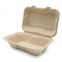 900ml Discount customized clamshell takeaway food box taper biodegradable bagasse clamshell boxs