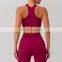 Ribbed High Impact Backless Crop Sports Bras Women Racer Back Custom Crop Gym Tops 75nylon 25spandex
