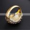 New Look Filigree Pattern Cubic Zircon Jewelry 2-Tone Plated Women Wedding Ring