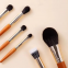 Portable 9-Piece Mini Makeup Brush Set with Zip Leather Bag Soft Hair Flat Eye Brushes Travel Cosmetic Brushes