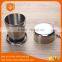 stainless steel folding cup with cover foldable cup telecope cup 3section collapsible cup