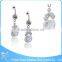 China manufacturer medical steel wholesale hanging crystal elephant belly ring