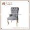 100% linen Classic French Wooden grey Dining Upholstered Chairs