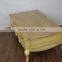 Antique Yellow Paint Solid Wood Vintage Carved Low Coffee Table