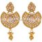 Indian Beautiful Antique Gold Polished With White Stone Earrings
