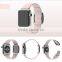 Smooth Genuine Leather Cuff Watch Band For Apple Watch with Two piece Magnetic Closure