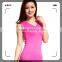 2015 women seamless V-neck sexy tank top with lace on neck and armhole