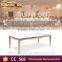 golden stainless steel wedding table square banquet dining table                        
                                                Quality Choice