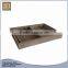 Wholesale 2 set of rustic trapezoidal solid wooden serving tray set