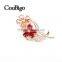 Fashion Jewelry Colorful Crystal Flower Pin Brooch Women Lady Dresses Hijab Scarf Party Promotion Gift Appreal Accessories