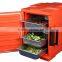 Font loading style Kitchen food warming cabinet with castors for food pan transportation