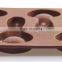 7 holes food grade silicone 3d cafe chocolate spoon mould