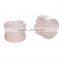 6 Pairs Ipink Organic Hand Carved Rose Quartz Saddle Shape Flower Ear Plug Earlet Flesh Tunnel - Available in Various Gauges