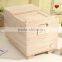 Square wooden rice box with wheels