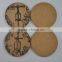 2.5" inch silk-screen 1 color logo promotional gift round cork coaster, cork beer coasters