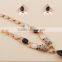 Gold Tone Wolf Charm Statement Necklace Earring Jewelry Set