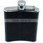 Stainless steel hip flask set with leather