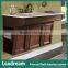ADA Hotel Bathroom Vanity Furniture With Black Glass Vessel Basin