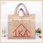 Promotional fashion double handles jute shopping bag