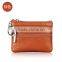 Soft leather pocket wallet zipper coin purse with small size