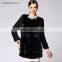 hot sale women black whole mink pelt long fur coat for winter