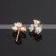 2015 Fashionable cz diamond stud silver earrings by gold plating for girls designs wholesale in china