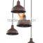 China Supplier Rusted Vintage Pendant Lamp Cone Shade Chandelier Light Filament Metal Hanging Lamp
