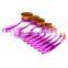 10pcs oval brush set plastic handle soft synthetic hair foundation powder tooth brush shape makeup set